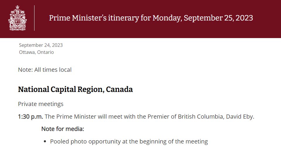 Prime Minister Justin Trudeau will meet with BC Premier David Eby tomorrow at 1:30 PM Eby and several BC cabinet ministers are in Ottawa 'to press the federal government for greater action' on a range of issues 'including the need to build more homes, faster” #canpoli #bcpoli