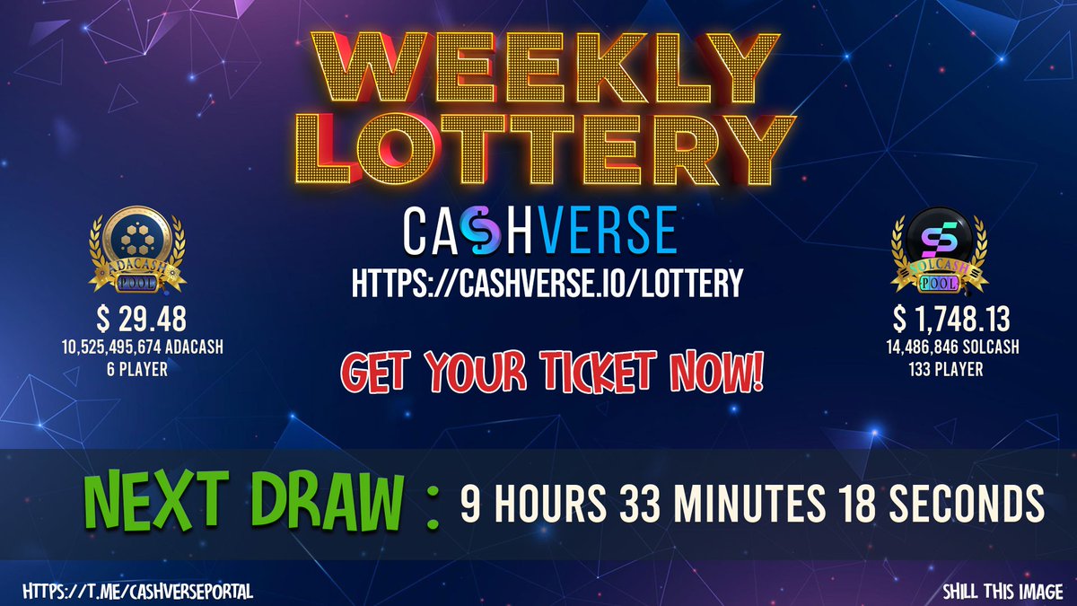 Get your ticket now at cashverse.io/lottery 🏆 #FortuneCash #CashVerse #Crypto #Defi