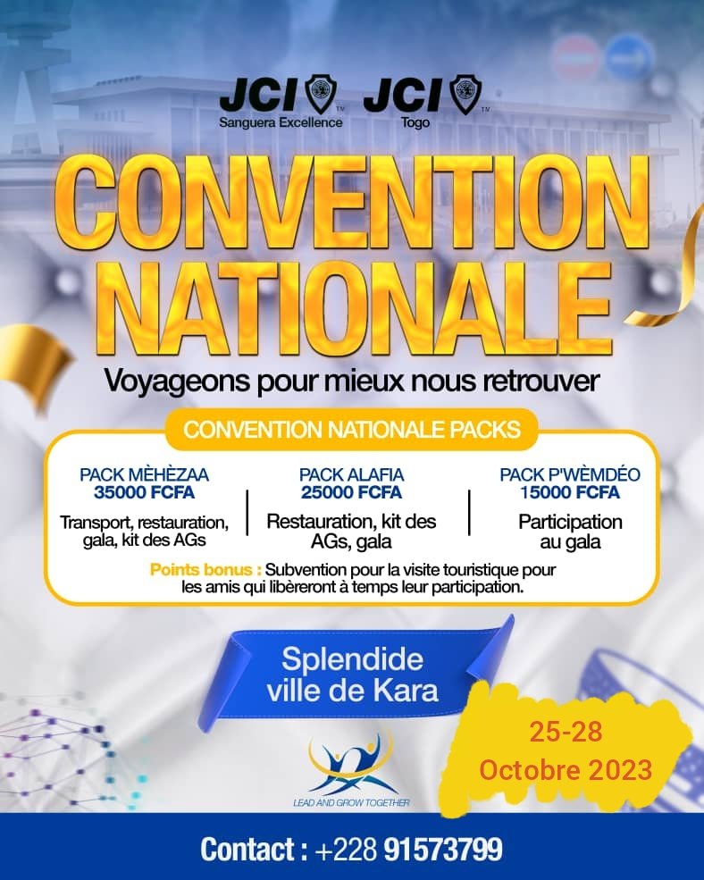 JCIkara23's tweet photo. "Un voyage bien vécu est un voyage bien préparé " d'après CONA2023.
Inscris toi via : https://t.co/2Lv9qAl7wv
Et contacte seulement le:+22891573799 / +22898339208
Ne rate surtout pas cette expérience mémorable que sera la CONA 2023.
#LeadAndGrowTogether
#JCIKara
#JCITogo https://t.co/Uh7wyTFwmH