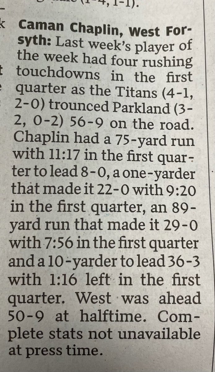 caman_chaplin's tweet photo. Putting in work. Over 500 yards rushing already this season, 4.0 GPA #seniorRB #unsignedrecruit https://t.co/qJIf5XuA8A