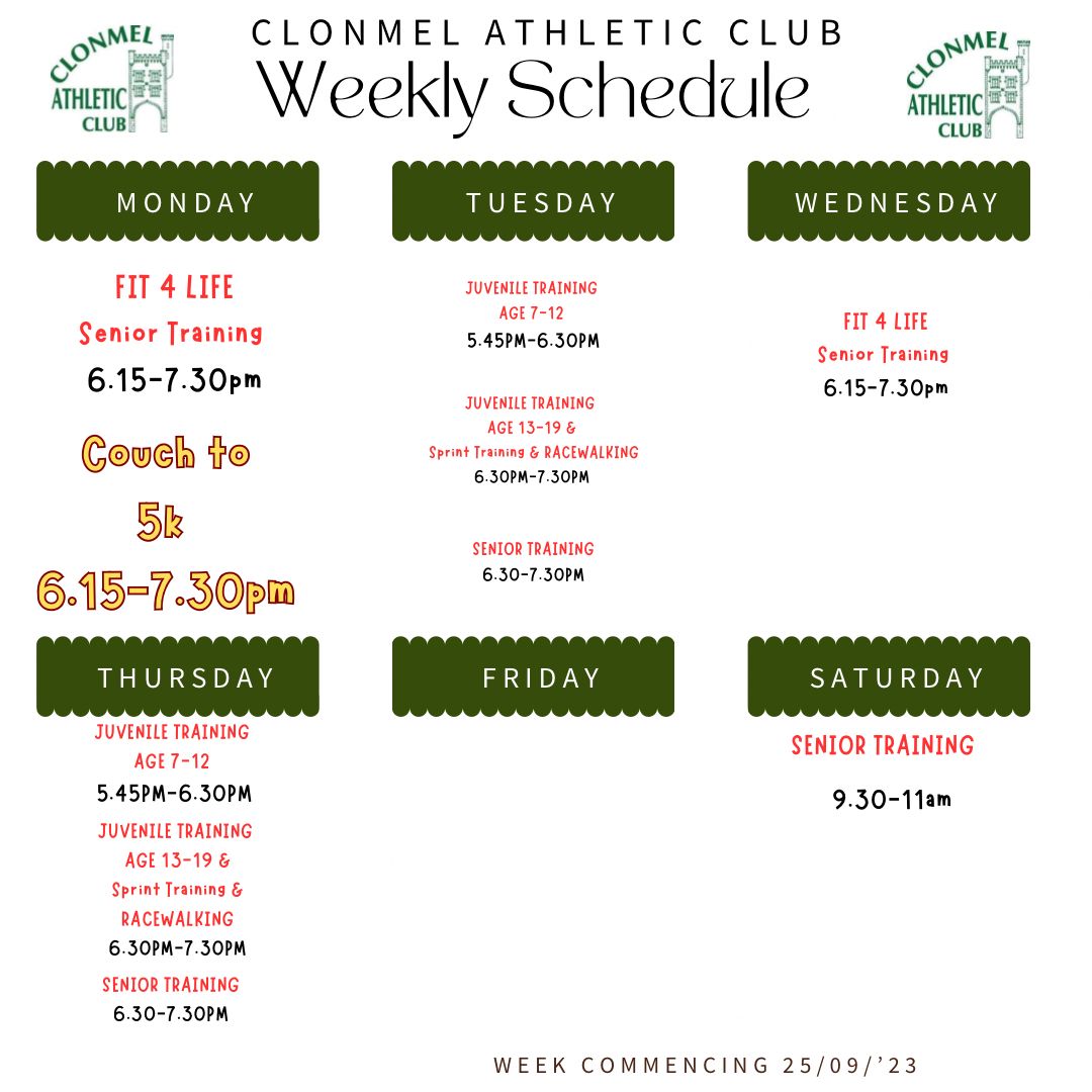Looking at the week ahead - all members and potential members welcome.