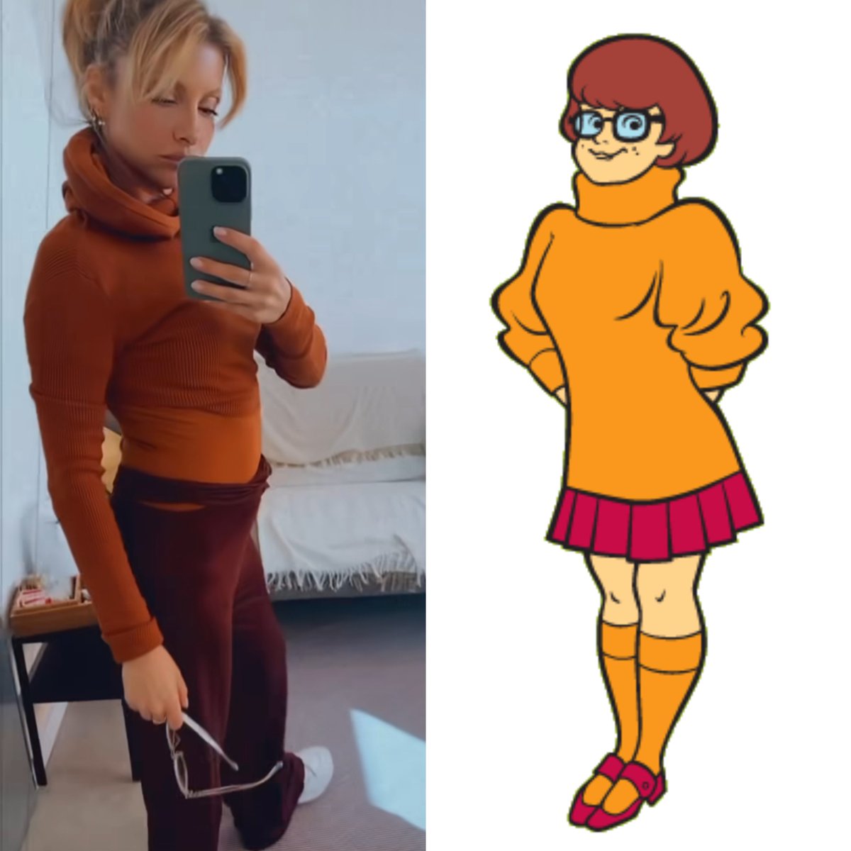 feeltheskyi's tweet photo. @Najwa_Nimri tu outfit me recordó mucho a Vilma de Scooby Doo #TuitRandom https://t.co/1VI9R7NSDV