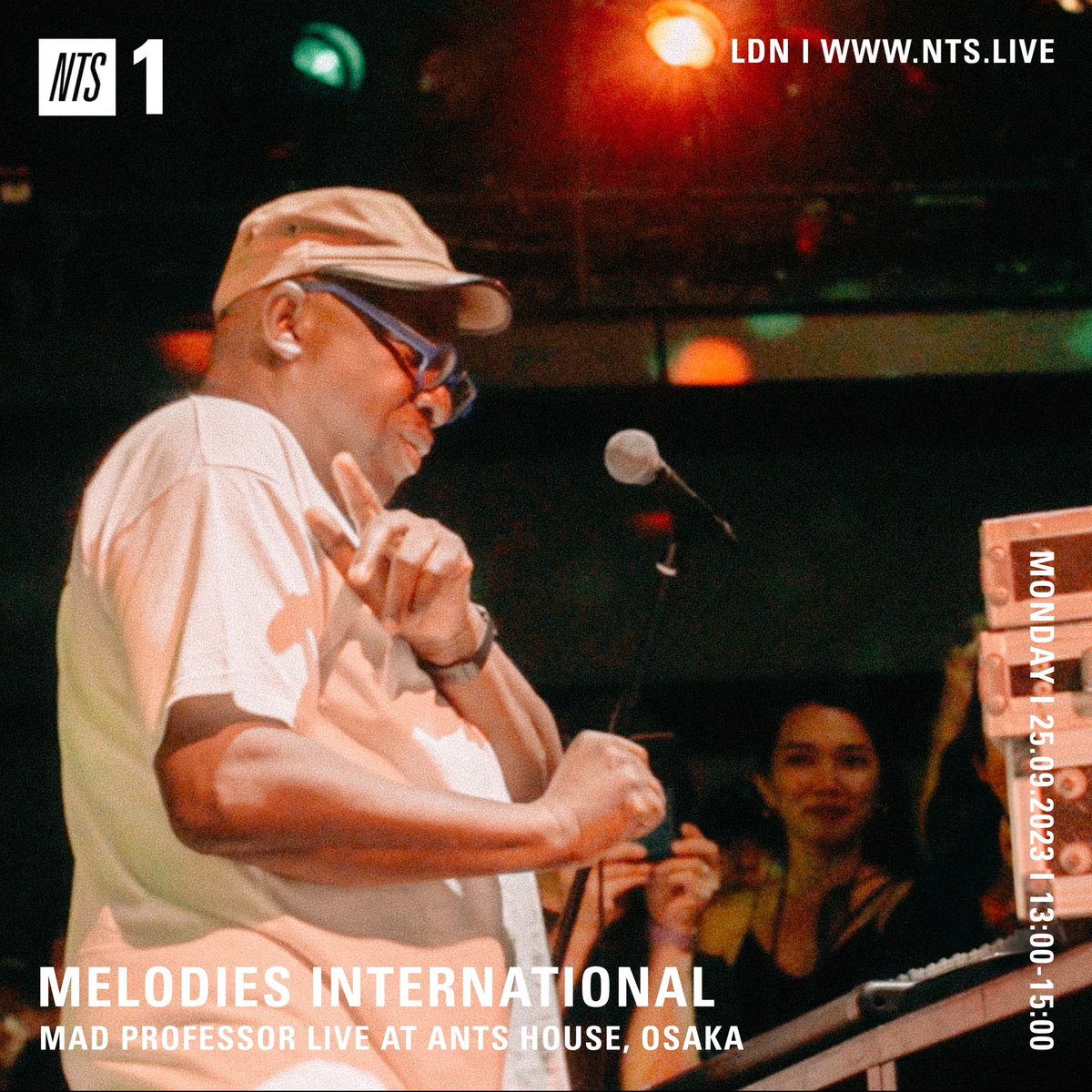 antshouse's tweet photo. Mad Professor's live performance at ANTS HOUSE 2023 in Osaka will be on @NTSlive show hosted by Melodies International today!

本日NTSにて、Mad Professor の大阪公演の録音が放送されます。あの感動を再び！

🇬🇧 1PM / 🇯🇵 9PM
https://t.co/G9dMn6omyZ https://t.co/BeiifH36jJ