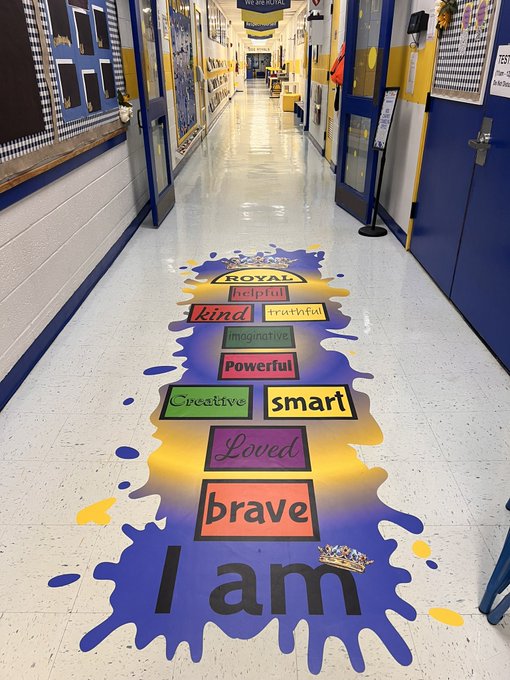 Check out this hopscotch board in front of the counseling office in Principal Mandy Ellis' school community.

"It’s an important reminder to our students about how valued they are!"