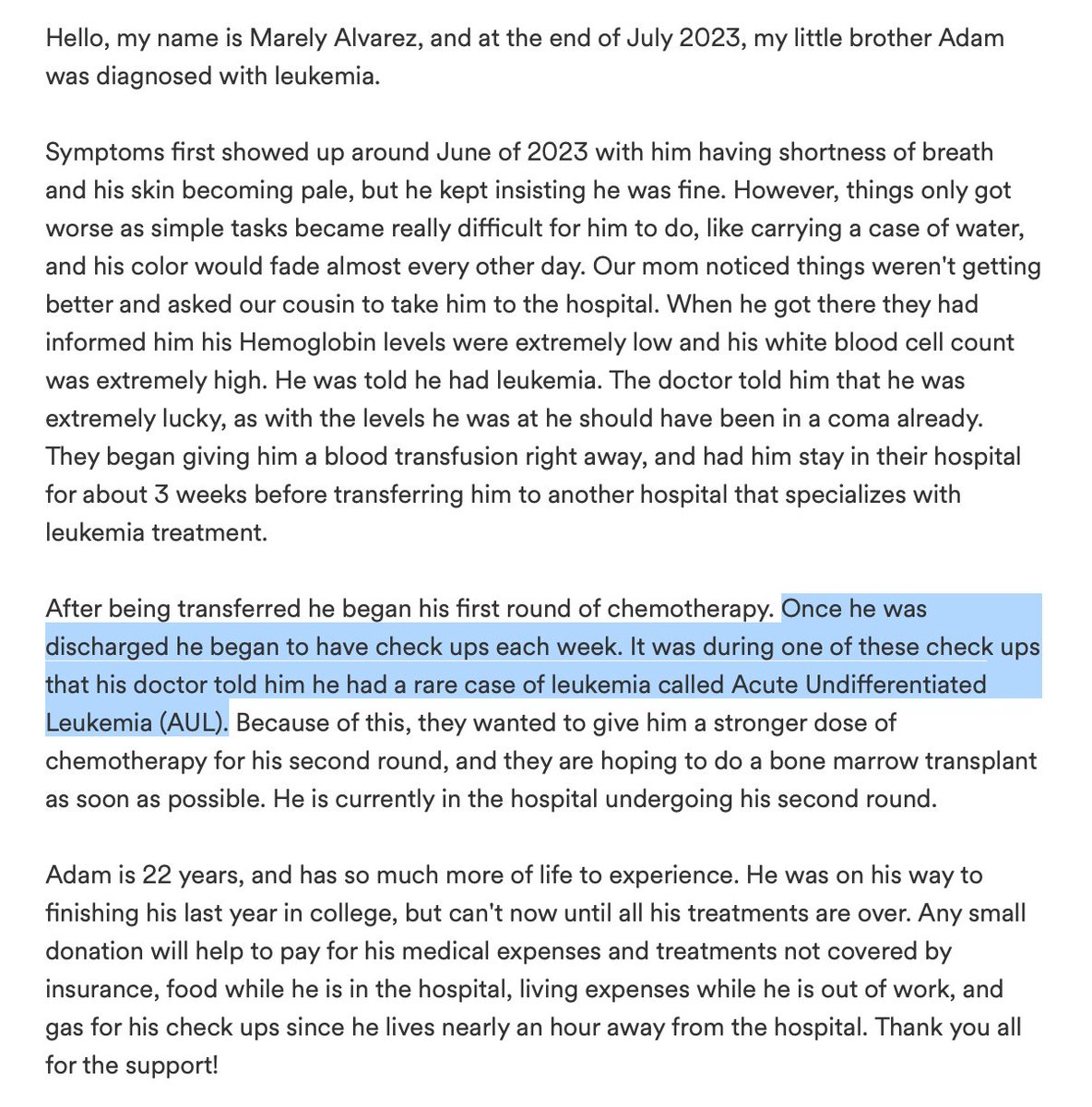 janiesaysyay's tweet image. 07/23 22yr old college senior, Acute Undifferentiated Leukemia. &amp;gt;
#CorrelationNotCausation