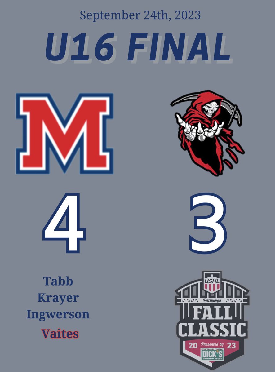 RISaintMsHockey's tweet photo. 16s with an Overtime WIN! Vaites ends it with a goal in OT. Peterson gets it done in net with 25 saves. #MountUp https://t.co/zXAAh7fCvr