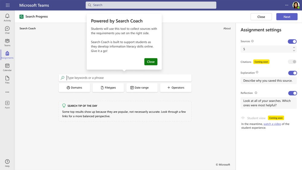 Fernandezc4's tweet image. Search Progress, a new feature in Microsoft Teams for EDU. Learn how to evaluate online sources, search the internet efficiently, and develop critical thinking skills.  #edtech #SearchProgress #MicrosoftTeams #EDU 365ninjacat.com/2023/08/21/sea…