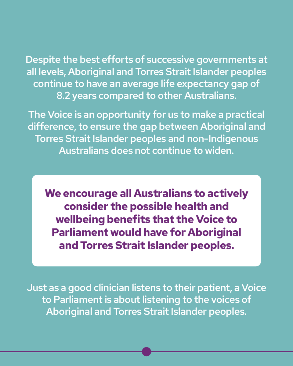 AUMentalHealth's tweet photo. Mental Health Australia has joined more than 125 health organisations in support for a constitutionally enshrined Voice for Aboriginal and Torres Strait Islander peoples.

#Yes23 https://t.co/SwQNbGclte