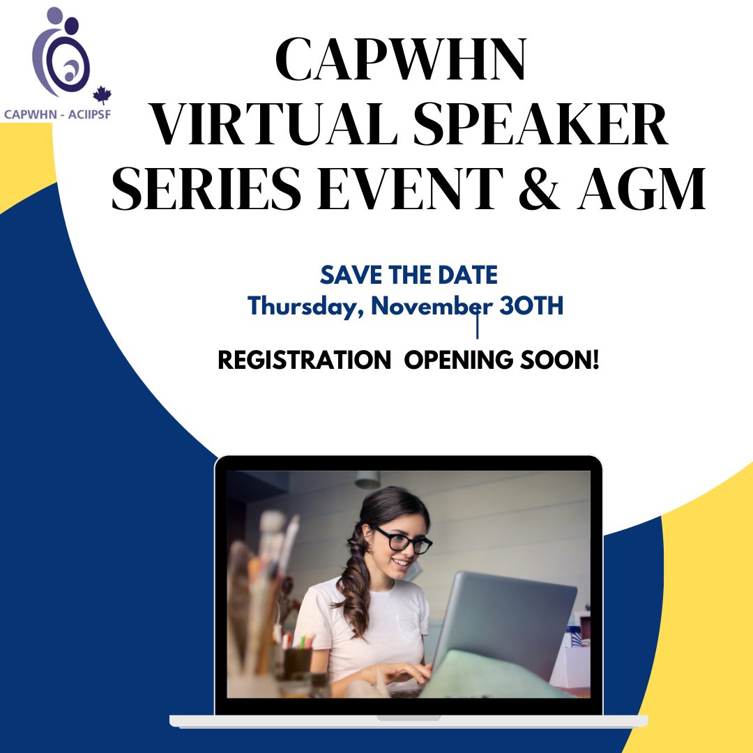 CAPWHN's tweet photo. Back by popular demand!

We are thrilled to announce our upcoming Virtual Speaker Series and Annual General Meeting (AGM) on November 30th!

Stay tuned for more updates!

#CAPWHN #2023SpeakerSeries #PerinatalandWomensHealthNurses https://t.co/vKBbOjRioA