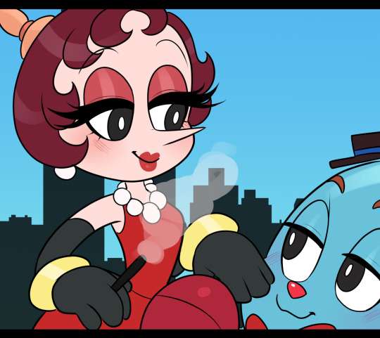 lulupoppi4's tweet photo. Just like the movies! 📽️ 
#hildaberg x #goopylegrande
#renewthecupheadshow #cuphead https://t.co/0a2LyEANCF