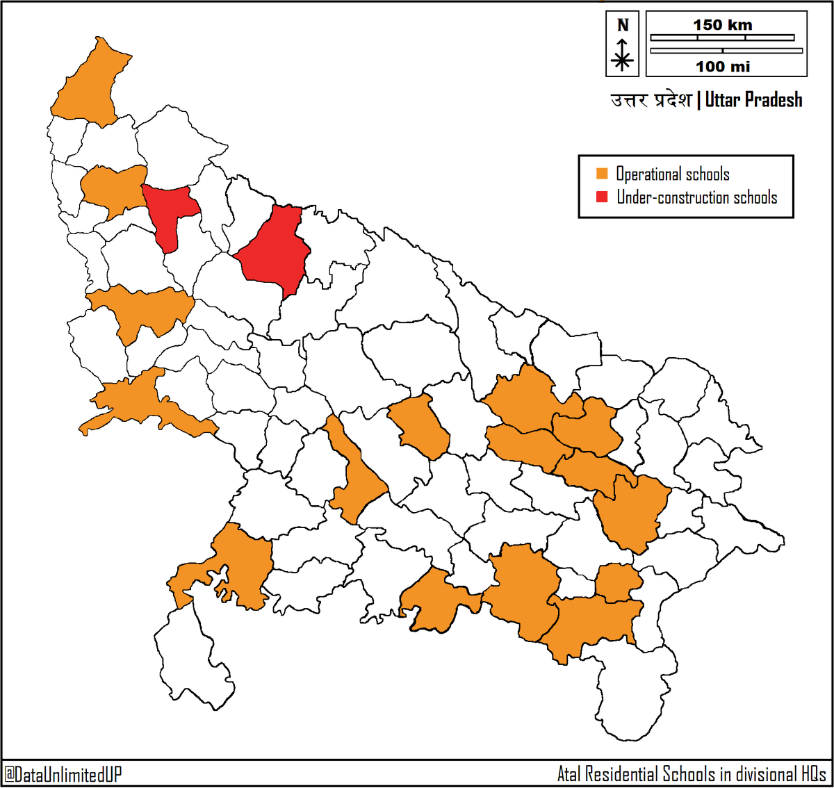 DataUnlimitedUP's tweet photo. Atal Residential School

One for each division of Uttar Pradesh.

There are total of 18 proposed schools by the department of labour, UP Govt.

Bareilly &amp; Moradabad school are under-construction while all others have started their academics this year.

Affiliated from CBSE board. https://t.co/tf6e2EovLf