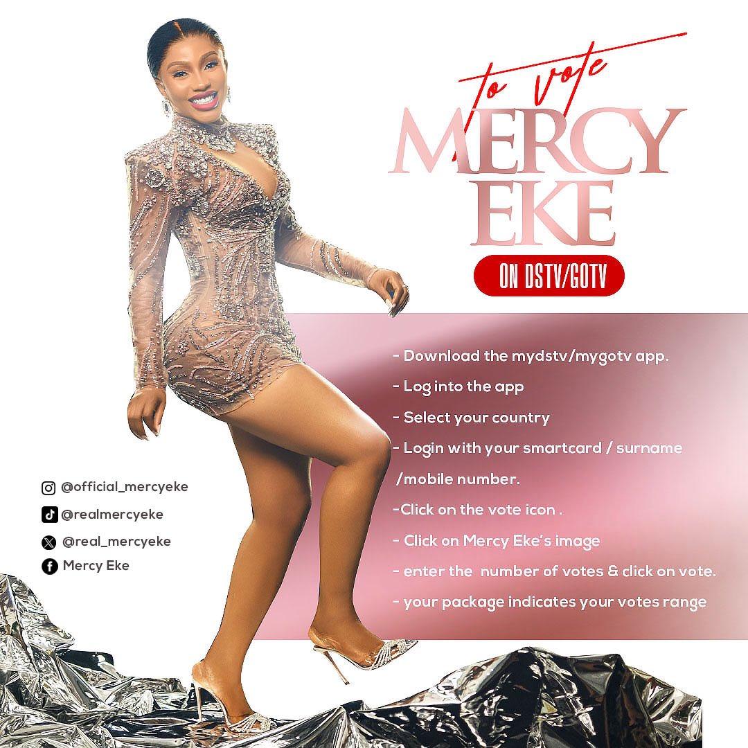 real_mercyeke's tweet photo. MERCENARIES‼️ LOVERS OF MERCY EKE WORLDWIDE‼️It’s time!!!

Voting lines are now open, VOTE Mercy Eke to win the N120million 🙏🏽

We are available in the DM, our hotlines and fan page to attend to you for any inquiries. Let’s go!!!

VOTE VOTE VOTE ✅

#BBNaijaAllStars #MercyEke https://t.co/DAbA7QwIO1