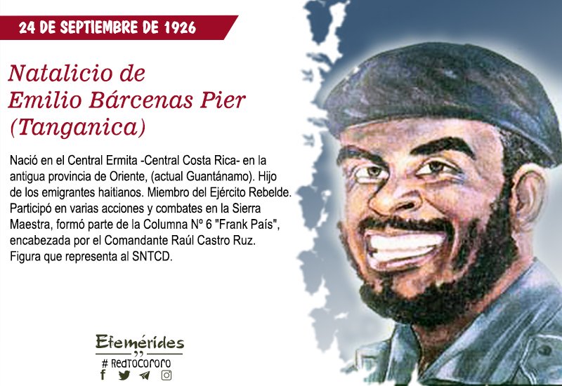 Emilio Bárcenas Pier. Revolucionario cubano. Miembro del Ejército Rebelde. Nació el 24 de septiembre de 1926. .#CubaViveSuHistoria @JARojasV2 @SNTCivilesD @niurka_barraza