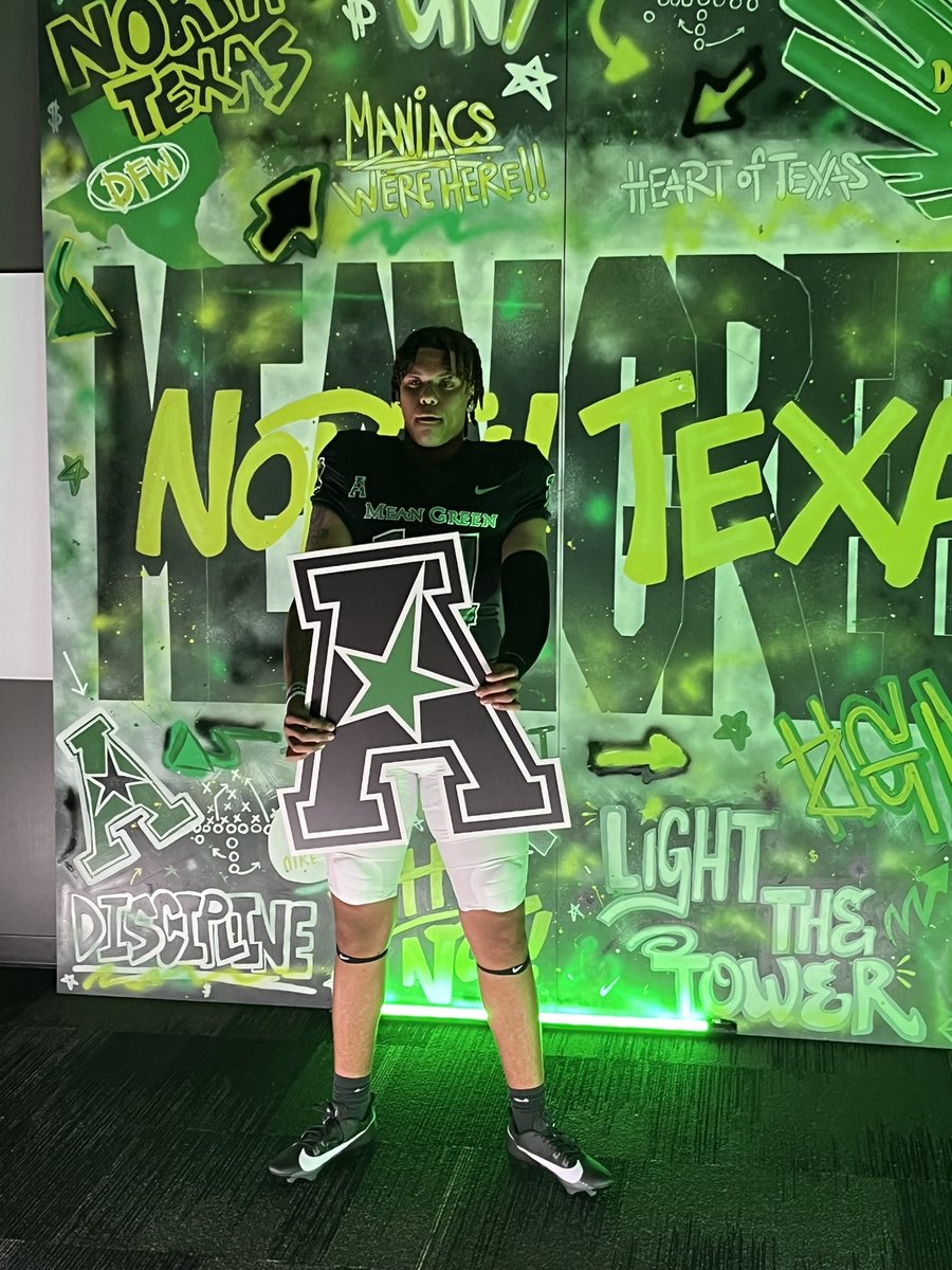 Had an amazing weekend at UNT. Loved the coaches, facility, the culture and the energy. More commits 👀 This is a special group of guys coming in and i can’t wait to see what the future holds #GMG 🦅 #hUNT24
