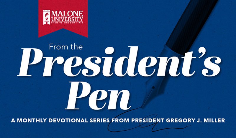 MaloneUPres's tweet photo. Here’s a devotional for your Sunday afternoon! 

Check out Dr. Miller's new devotional in the President’s Pen series: Called to Follow, Called to Serve. 

Read it here: https://t.co/YjDZtaTyjA https://t.co/ThyvXzvHSR