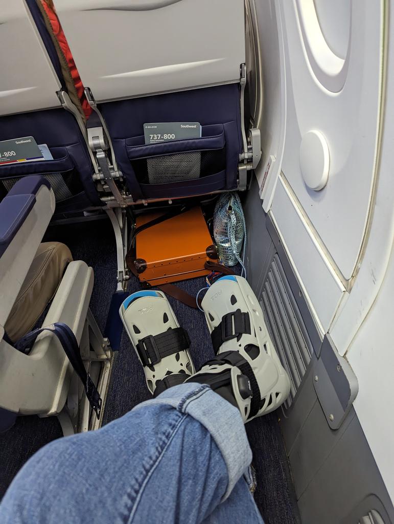slhosking's tweet photo. Hey @SouthwestAir thanks.for.a direct flight from #RNO to #MDW. Makes my regular work commute super chill. #MSCHF in the exit row :) https://t.co/PgAjeRBYxb