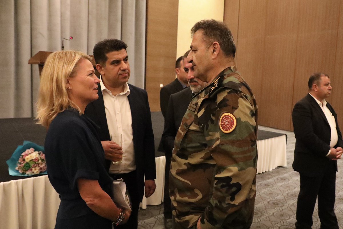 forces_command's tweet photo. #Lieutenant_General #Sihad_Barzani attended the #British Consul's (Rosy Cave) goodbye ceremony to mark the #conclusion of her mission in the #Kurdistan Region. https://t.co/OCvphrplGA