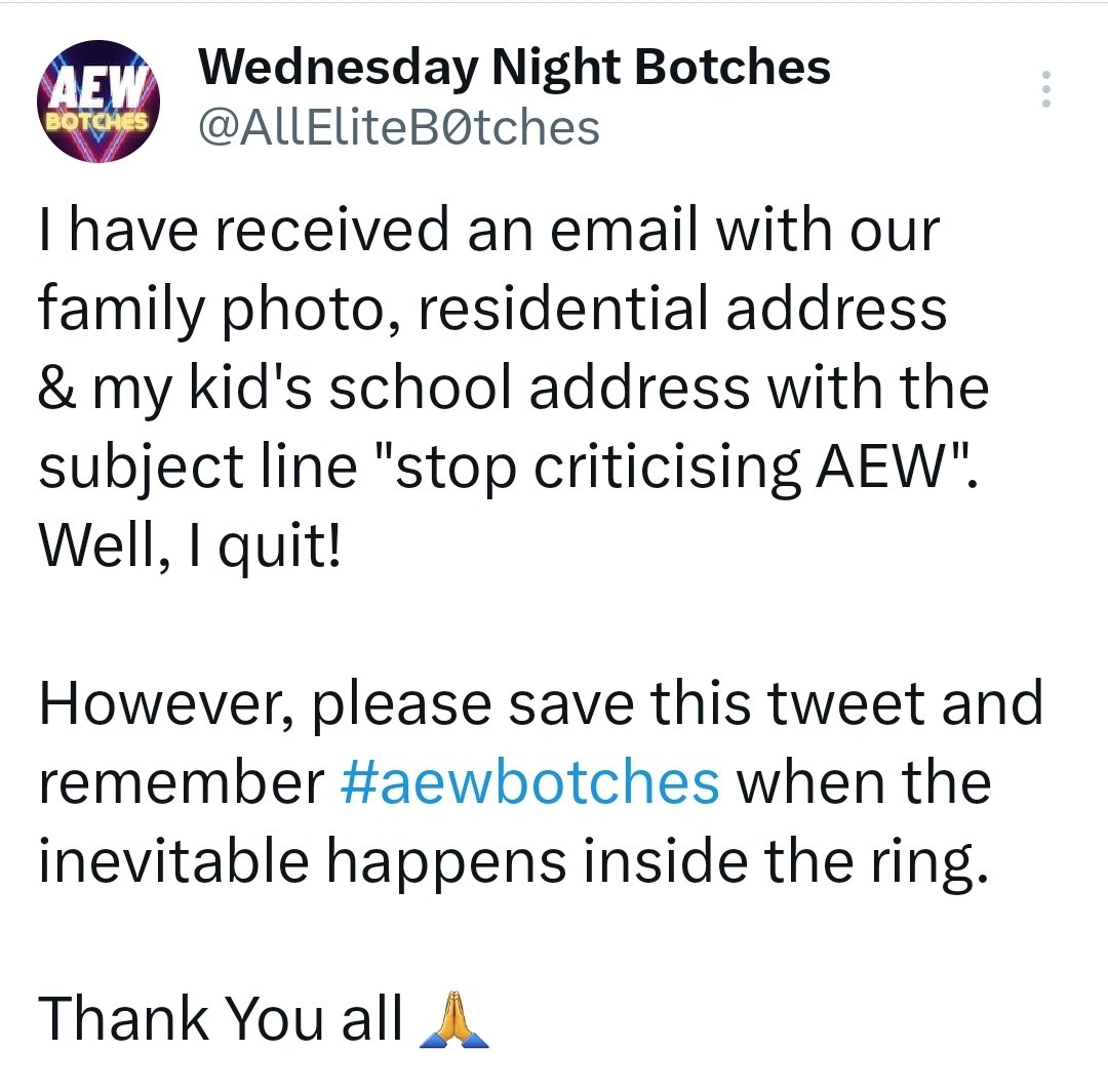 AEWNeckbeard's tweet photo. I think we found the person responsible for AEW Botches' doxxing https://t.co/Gagfv4Golr