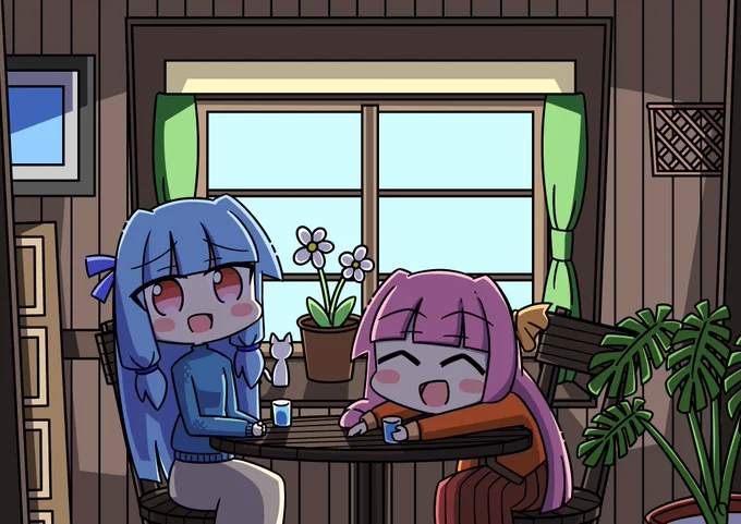 前回配信で描いていたライト用琴葉姉妹のイラスト可愛くできたのでこれで綺麗に光ってくれるといいなぁ 