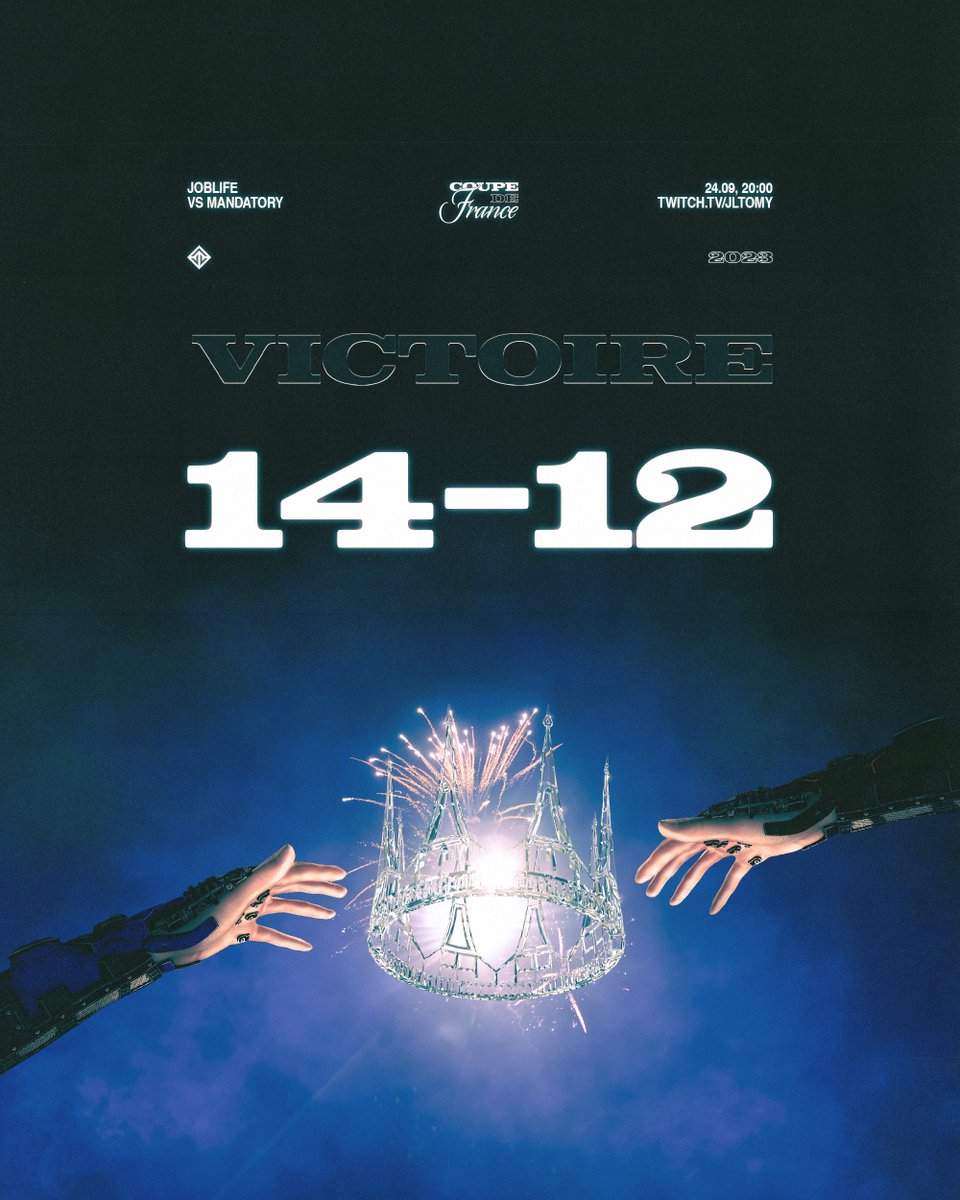 C'EST FAIT.

Une rencontre folle sur Lotus remportée face à Mandatory pour continuer en playoffs dans cette Coupe de France, félicitations les gars !

GG <a href="/MandatoryGG/">MANDATORY</a> 🤝

#JOBLIFE | #VALORANTCoupeDeFrance