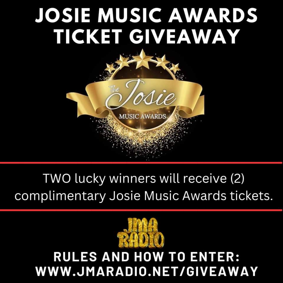 LAST DAY to enter our giveaway! We are giving away (2) complimentary 9th Annual Josie Music Awards tickets to TWO lucky winners! Rules and how to enter at: JMARadio.net/giveaway