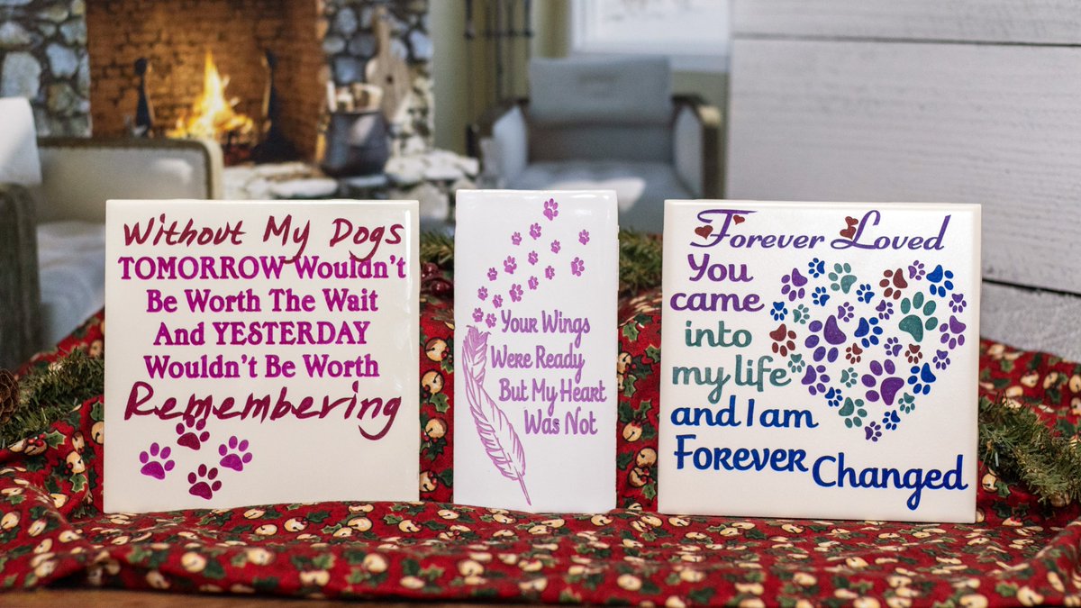Excited to share the latest addition to my #etsy shop: Hand-painted Tile Forever Loved Heart-shaped pawprints Forever Changed. etsy.me/3Rzxtmn #christmas #entryway #handpaintedtile #heartshapedpaws #foreverloved #foreverchanged #tilememorialgift #tilerememberance