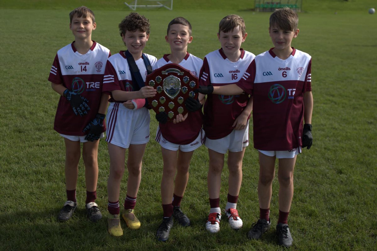 Pupils from <a href="/stpatricksdrum/">St. Patrick's P.S</a> who played in the winning Drumgath u13 team to win the South Down u13 Shield. From L-R Ross Meehan, Killian O’Reilly, Daniel Mooney, Callum Bell &amp; Charlie Farrell.