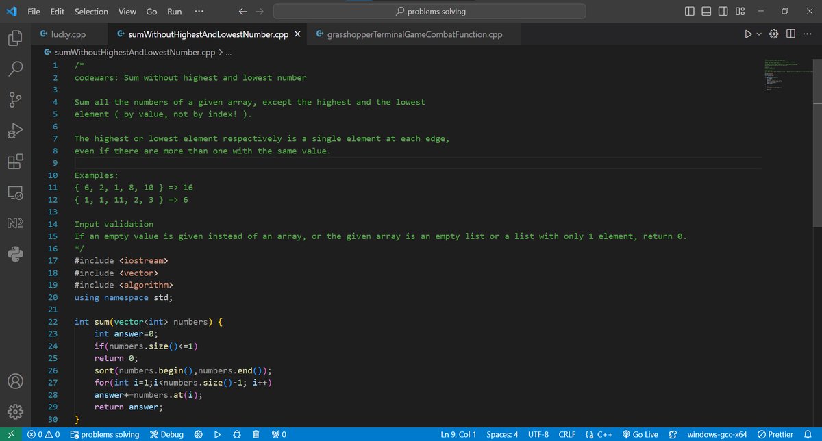 dinaxs_'s tweet image. Day 21 of #30DayOfCode
Solved 8 problems 
I tried to solve more but I got tired
I liked these two: