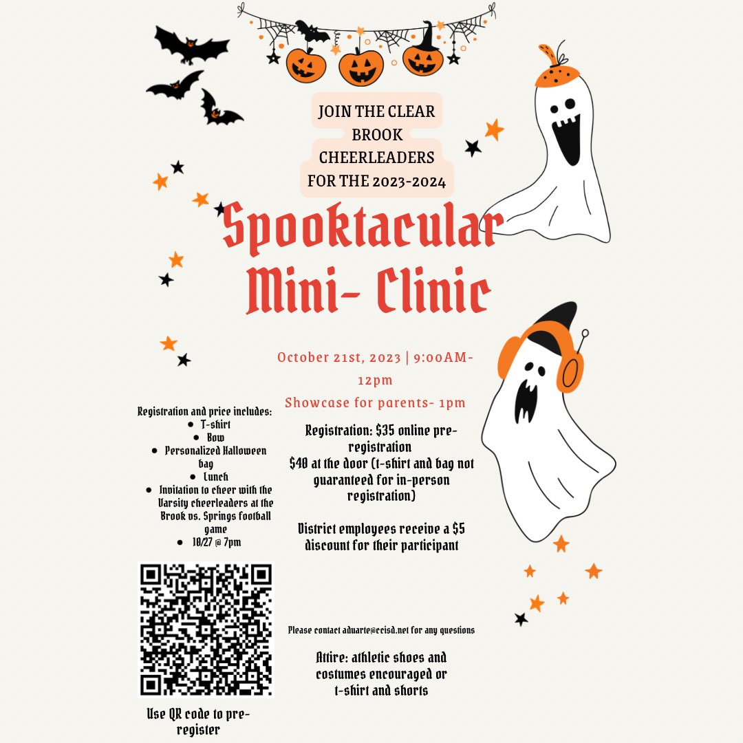 Sign up your little ones for a fun day of cheers, candies and costumes with the Clear Brook cheerleaders! 

forms.office.com/r/TrhqRAPvv6

<a href="/ClearBrookHS/">Clear Brook HS</a> <a href="/CBWolverineFB/">Clear Brook Football</a>