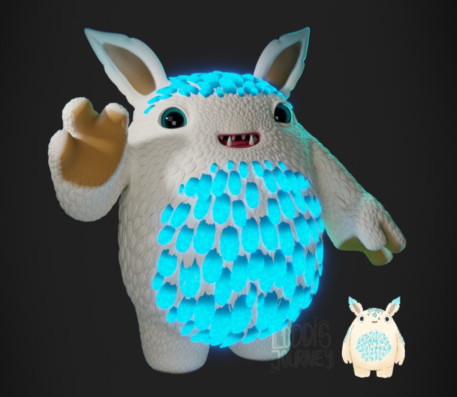 loddisjourney's tweet photo. This is Wellington - a little yeti companion I made for my college class #3dcharacterdesign ❄️ also used a lot things I‘ve learned in #cgboost course! ^-^

#blender #art #stylized https://t.co/ig6rf0USRu