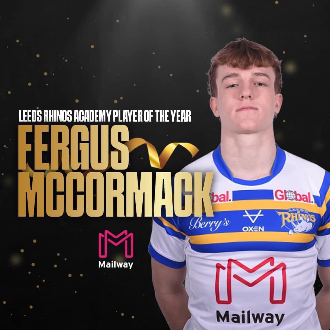 Well done Fergie for winning the <a href="/leedsrhinos/">Leeds Rhinos</a> Academy Player of the Year.  We are very proud of you 👏 👏