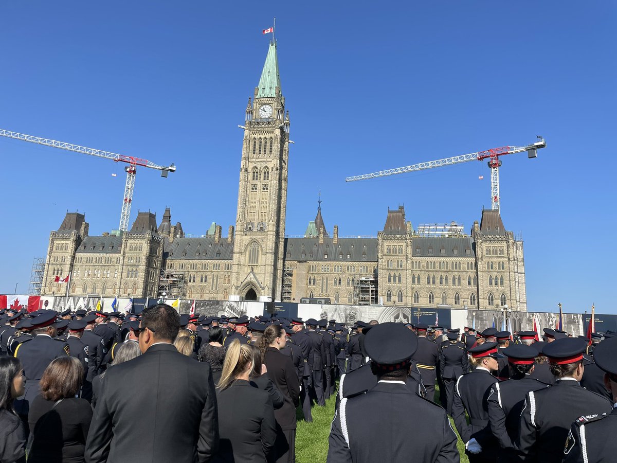 Canadian Police Memorial Service 2023.    The most difficult part of the service is: “…and they left behind …”.                                  One officer left behind a baby on the way.  #oneistoomany.               #heroesinlife                #werememberthem     #cppom