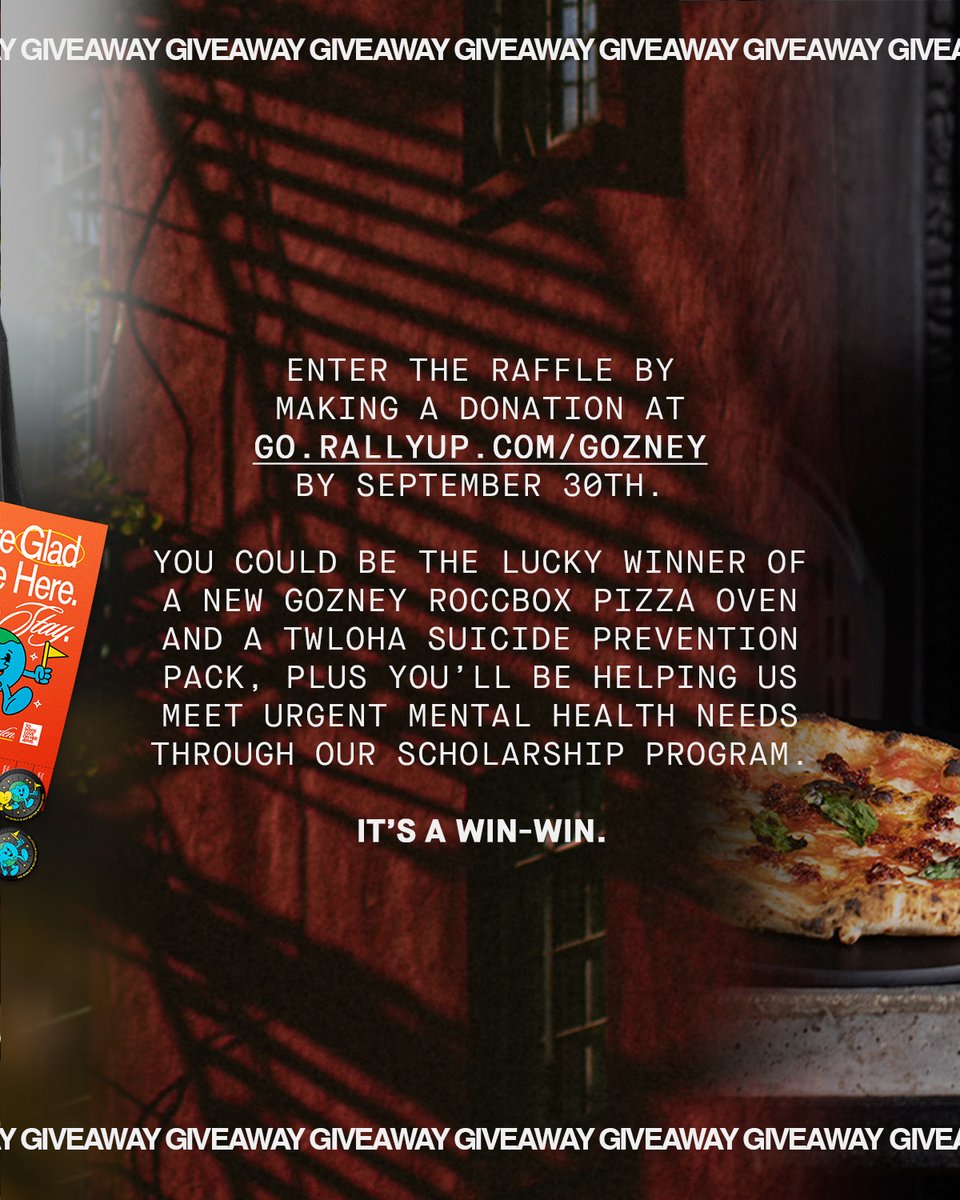 Pizza night could be every night! Thanks to our friends @gozney, we’re raffling off a Gozney Roccbox Pizza Oven + a TWLOHA Suicide Prevention Pack.

Enter today at wrt.lv/3PKtYIm.

#GozneyRoccbox #Gozney #TeamGozney #Roccbox #Pizza #HomemadePizza #PizzaLovers #DailyPizza