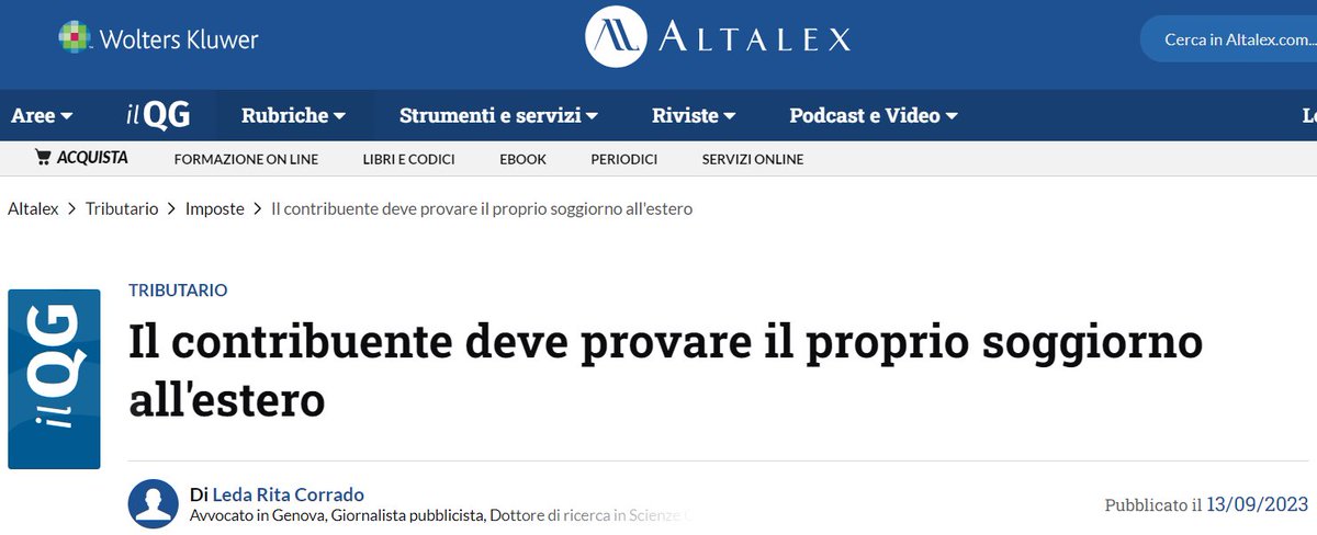 LRCorrado's tweet photo. #Reddito. Il contribuente deve provare il proprio soggiorno all’#estero (nota a CGT II Lombardia 1858/2023)
👉 Il mio articolo per #QuotidianoGiuridico di @Ipsoa:https://t.co/SIHTPnBF8m https://t.co/fmFmi0d0YT
