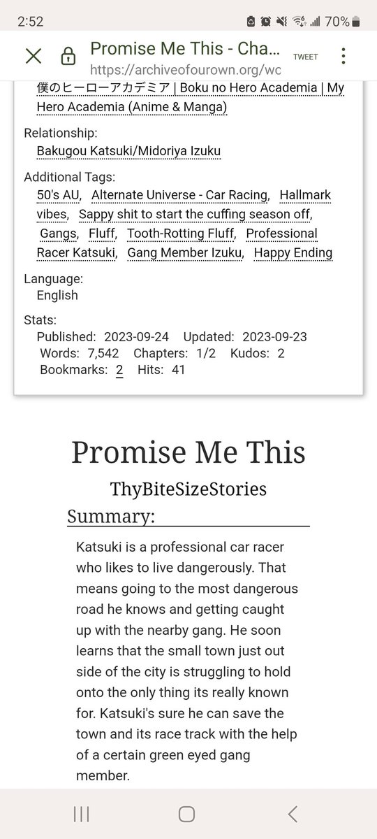 Since I kinda screwed up the lost last night lets try this again

Anyway here is the fic that goes along with this wonderful art work for <a href="/bkdkbk_revbang/">Summer Daze | Completed</a>

Bkdk | 50s au | professional racer Katsuki &amp; gang member Deku

Check it out!! And sub to my side AO3

archiveofourown.org/works/50288782…