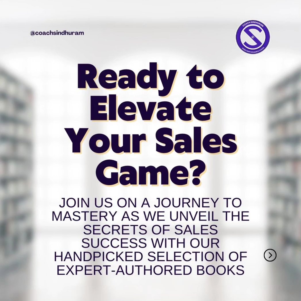 The Secrets to Closing More Deals: 4 Essential Sales Book.

Follow us!

#books #sales #salestips #closingsales #salesbooks #salesmotivation #salesleadership #smallbusiness
#CoachSindhuRam

Click Here👇🏻
instagram.com/p/CxlDKS4SDac/…
