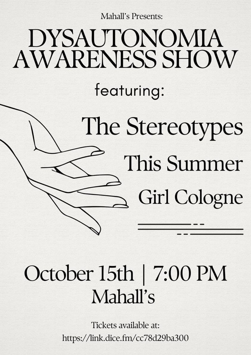 breatheinstereo's tweet photo. Our next show! 🩵

We’re hosting our first Dysautonomia Awareness Show alongside @thissummeroh AND @girlcologne at @mahalls20lanes on October 15th!

This is a cause that means so much to us and the other bands performing. We can’t wait to see you there to support a great cause! https://t.co/HQUaS1QDfk
