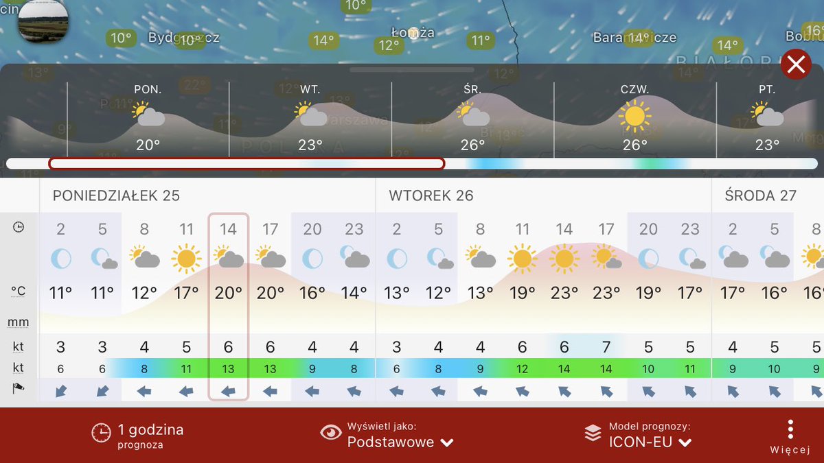 MeteoinfoLMOSPL's tweet photo. Prognoza pogody wg.modeli #ECMWF #GFS #ICON dla #Łomża na 2️⃣5️⃣.0️⃣9️⃣.2️⃣0️⃣2️⃣3️⃣ #Windycom https://t.co/dfWeG7O0ck