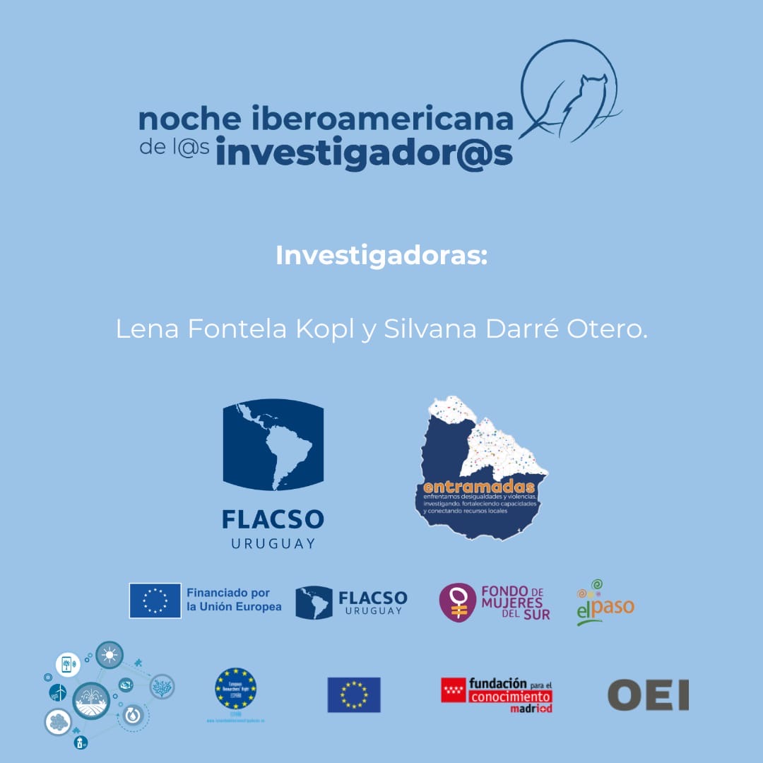 entramadas's tweet photo. #entramadas en la noche de l@s investigador@s  @oeiuruguay con la investigación realizada en el marco del proyecto.
Presentan: Lena Fontela @lenisuy   y Silvana Darré https://t.co/Q2VTeddNt0