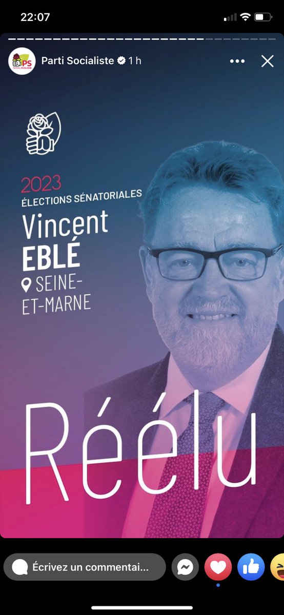 Socialistes de Champs sur Marne 🌹 (@pschamps_marne) on Twitter photo Fierté. La réélection de <a href="/VincentEBLE/">Vincent EBLE</a> est le fruit de son engagement , de son travail et de son équipe ! Un grand bravo #Senatoriales2023 #victoire #PS77 #PartiSocialiste Fierté. La réélection de <a href="/VincentEBLE/">Vincent EBLE</a> est le fruit de son engagement , de son travail et de son équipe ! Un grand bravo #Senatoriales2023 #victoire #PS77 #PartiSocialiste