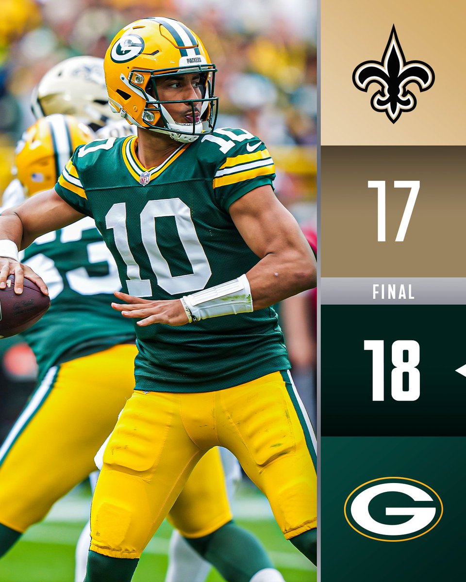 FINAL: @Packers come back from 17-0 down to win! #NOvsGB