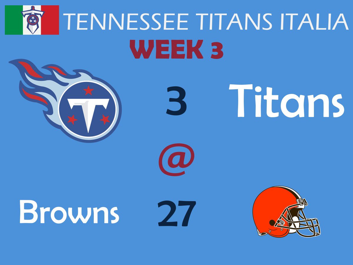TitansIt's tweet photo. Week3 Bad L for our @Titans against Browns #TennesseeTitans #Titans                   #GoTitans #TitanUp #NFL            #AFC #NFLItalia #TitansItalia #afcsouth #TwoToneBlue #TwoToneBluenation #afcsouth https://t.co/AGemzej0iY