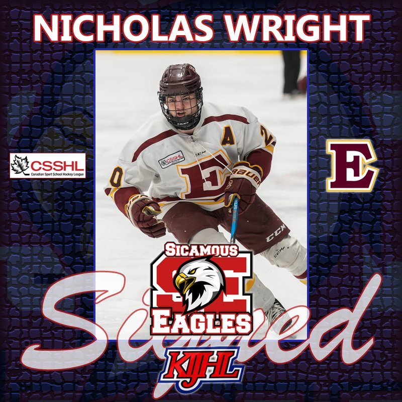 We are happy to have added 6', 190 lb F, Nicholas Wright from Calgary, AB. Nicholas played with the <a href="/edgeschool/">Edge School</a> U18 Prep team in the #CSSHL last season where he had 20 pts in 29 games with 32 PIM. Welcome to the Nest Nicholas.
#FlyWithTheEagles #DevelopingYoungMen <a href="/KIJHL/">Kootenay International Junior ‘A’ Hockey League</a> <a href="/KijhlS/">KIJHLSniper</a>