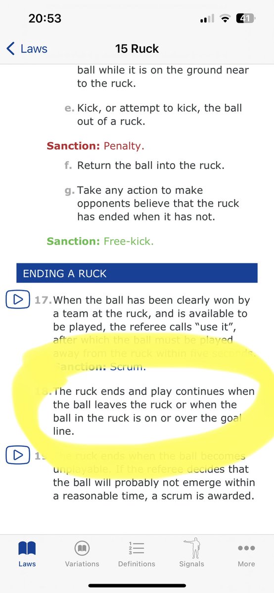 #vmtvrugby. The ball was out of ruck so no penalty to Wales.