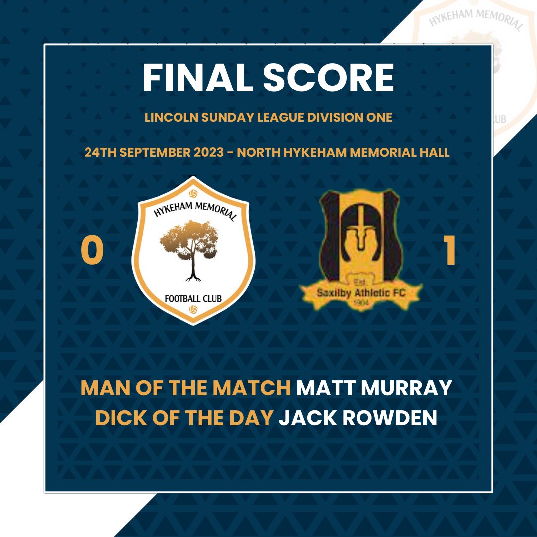 Dissapointing result at the Mem in a tight and heated game which was settled by a deflected goal which luckily made its way past an inspired <a href="/MattMurrray/">Matt Murray</a> 🧤 dotd today for Cheesestrings for Hamstrings aka @Jackrowd . Congrats to Saxilby Ath.