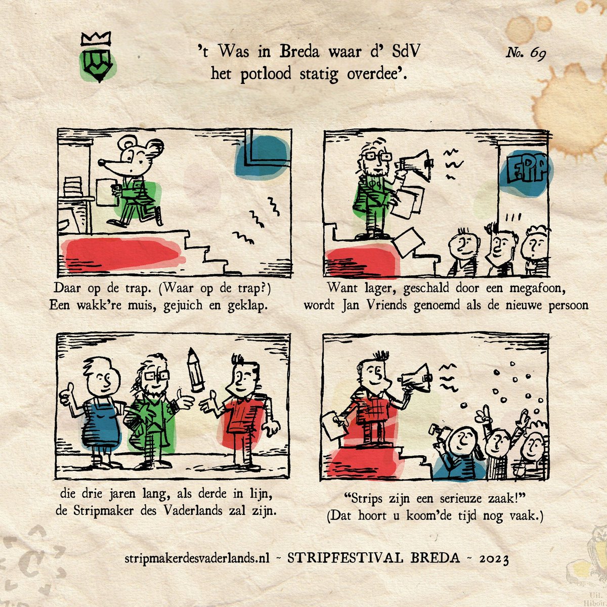 stripland_BENL's tweet photo. #JanVriends mag zich de nieuwe en derde #Stripmaker des #Vaderlands noemen. Hij volgt vanaf 1 januari #MargreetDeHeer en #HermanRoozen op en neemt zo de taak over om strips meer onder de aandacht te brengen. We kennen Jan van #RoosVink en #Tina. Succes! https://t.co/nYVsvlx9aW