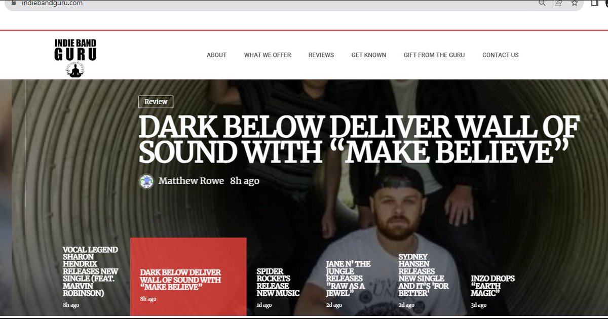 Matthew Rowe of Indie Band Guru posted about 'Make Believe'. He's a guru, so you know he knows what's up! 😎

Take a look and see if one of our upcoming shows is near you!

#newsingle #rockband #grimmentertainment #fullcircleentertainment #UMGStudios #JPSProductions #top10single