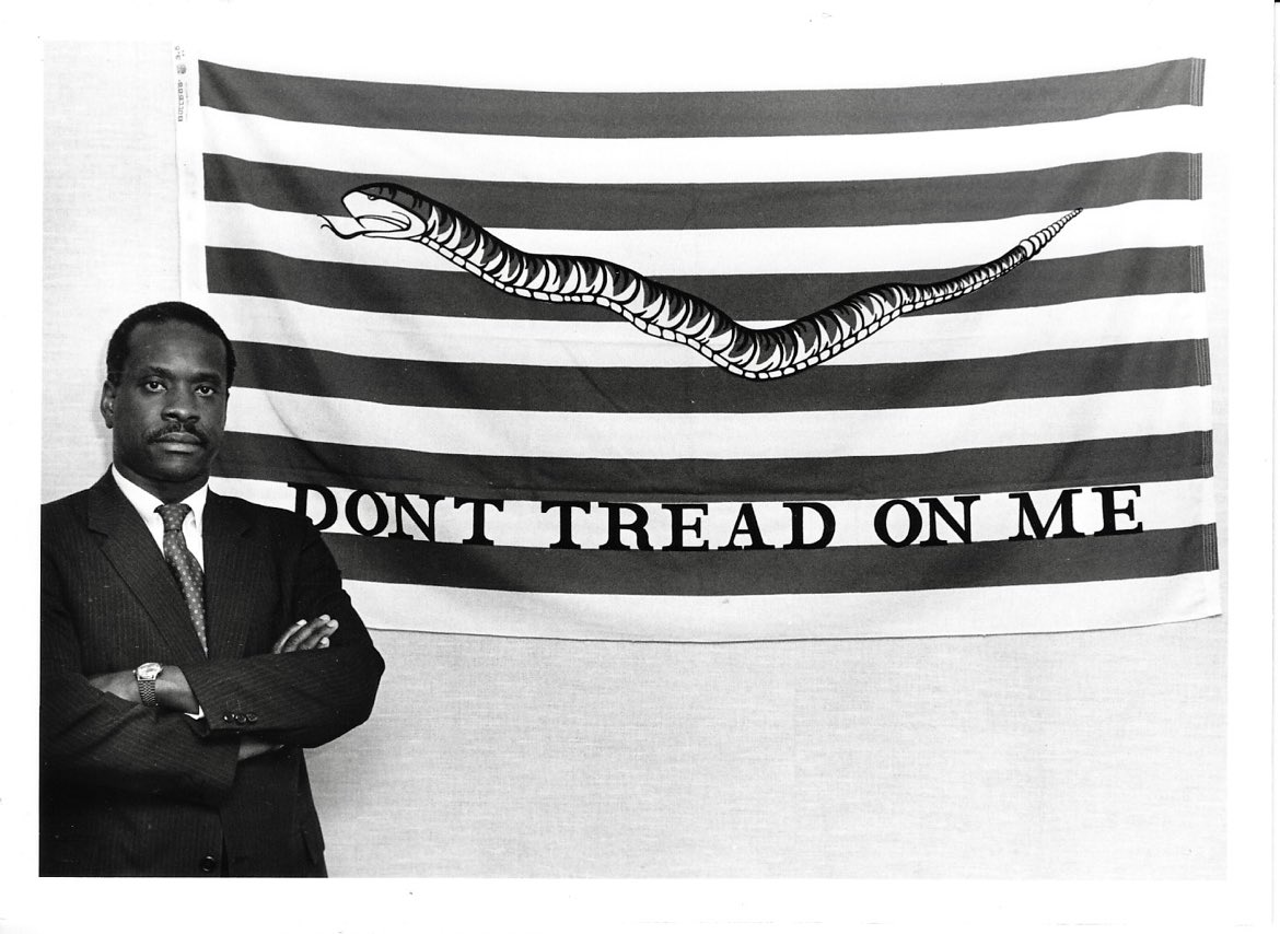 DC_Draino's tweet photo. Democrats and media hate Justice Clarence Thomas because they can’t control him

He refuses to bend a knee and betray the Constitution

He is a true American Patriot https://t.co/rFivJ475Sj