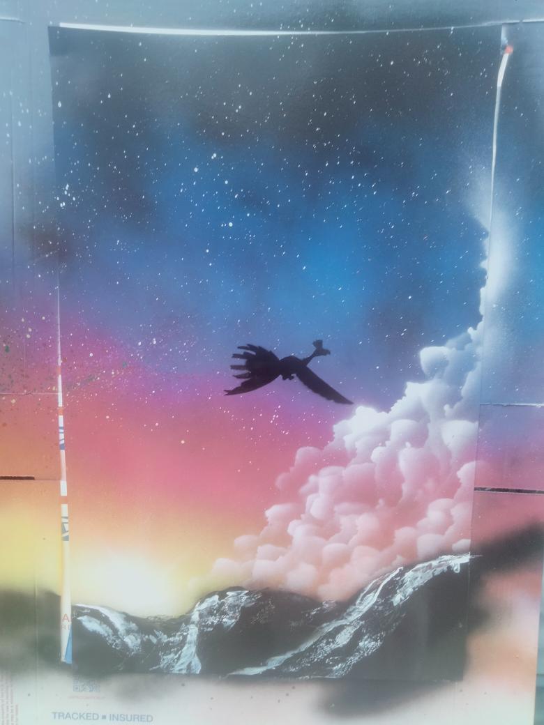 Simple and clean #Ho_Oh #spraypaintart