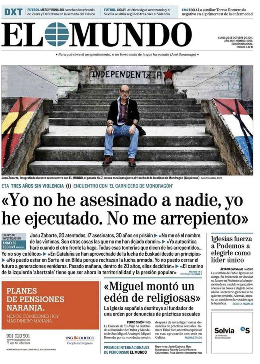 Miseria moral la tuya <a href="/iellakuria/">Iñaki Ellakuria 🌻🇪🇺</a>
Te subas al carro del insulto, cuando ni el que hizo la pregunta ha titulado por ahí. Conoce bien mis aclaraciones.
Vas a la brocha gorda. Espero que te sirva para hacer puntos en ElMundo. Por si no la has visto, te dejo aquí una de sus portadas.